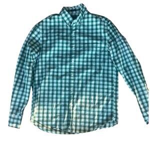 J. Crew Gingham Green White Medium Preppy Spring Cotton Button Down